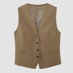 Zeagoo Chic Solid Color Two-piece Suits Slim Fit Sleeveless Vest Casual Wide Leg Pants Set