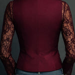 Noelia | Black blazer top with semi-sheer sleeves