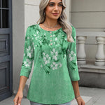 Zeagoo 3/4 Length Sleeve Women Tops Blouses