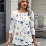 Zeagoo 3/4 Length Sleeve Women Tops Blouses
