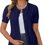 Women Vintage Short Sleeve Cardigan Elegant Button Up Bolero Shrugs for Dresses S-XXL - Zeagoo (Us Only)