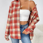 Zeagoo Women Flannel Shacket Jacket Plaid Button Down Shirt