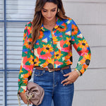 Zeagoo Button Down Shirts Dressy Floral Printed Blouse