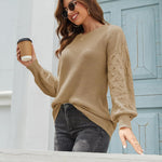 Zeagoo Women's Elegant Knitted Jumper Crew Neck Sweater (DE Only)