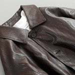 Japanese Retro PU Leather Windbreaker