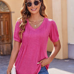 Zeagoo Blouse Women's V-Neck Casual T-Shirt (DE Only)