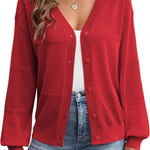 Zeagoo Cardigan Long Sleeve Crochet Shrug Soft Knit Sweater