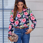 Zeagoo Button Down Shirts Dressy Floral Printed Blouse