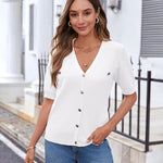 Zeagoo Short Sleeve Cardigan Button Down Ribbed Knit Sweater Tops