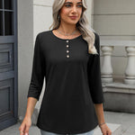 Zeagoo 3/4 Length Sleeve Women Tops Blouses