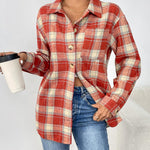 Zeagoo Women Flannel Shacket Jacket Plaid Button Down Shirt