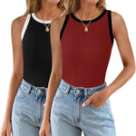 Zeagoo 2 Pack Tank Tops Sleeveless Ribbed Shirts
