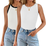 Zeagoo 2 Pack Tank Tops Sleeveless Ribbed Shirts