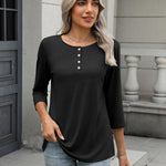 Zeagoo 3/4 Length Sleeve Women Tops Blouses