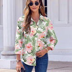 Zeagoo Button Down Shirts Dressy Floral Printed Blouse