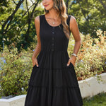 Zeagoo Dress with Pockets Short Sleeve A-Line Dresses