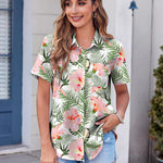 Zeagoo Button Down Shirt Bust Pocket Short Sleeve Blouses