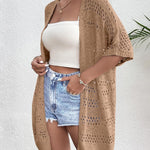Zeagoo Short Sleeve Boho Oversized Knitted Cardigan