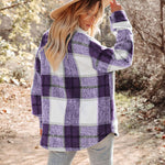 Zeagoo Women Flannel Shacket Jacket Plaid Button Down Shirt