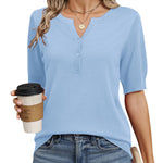 Zeagoo Casual V Neck Short Sleeve Knit Sweater (US Only)