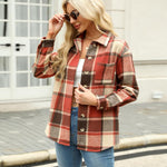 Zeagoo Women Flannel Shacket Jacket Plaid Button Down Shirt
