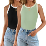 Zeagoo 2 Pack Tank Tops Sleeveless Ribbed Shirts