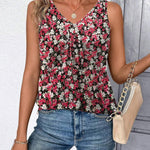 Zeagoo Tank Tops Loose Fit V Neck Ruched Sleeveless Tops