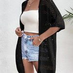 Zeagoo Short Sleeve Boho Oversized Knitted Cardigan