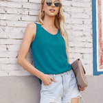 Zeagoo Blouse Top Chiffon T-Shirt Sleeveless Crew Neck Tops (DE Only)