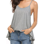 Women Tank Tops Summer Spaghetti Strap Cami Top Shirt Loose Flowy Cotton Racerback Blouses - Zeagoo (Us Only)