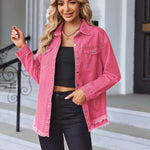 Zeagoo Jean Jackets Ripped Stretchy Denim Jean Jacket