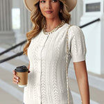 Women Vintage Short Sleeve Cardigan Elegant Button Up Bolero Shrugs for Dresses S-XXL - Zeagoo (Us Only)