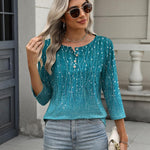 Zeagoo 3/4 Length Sleeve Women Tops Blouses