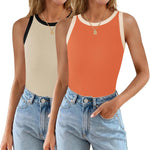 Zeagoo 2 Pack Tank Tops Sleeveless Ribbed Shirts