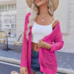 Zeagoo Women 2024 Lightweight Crochet Cardigan Long Sleeve Open Front Knit Sweater Summer Kimono Cover Up with Pockets