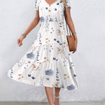 Zeagoo Women's Casual Dress Flutter Button Down Tiered Flowy Dress