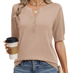 Zeagoo Casual V Neck Short Sleeve Knit Sweater (US Only)