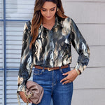 Zeagoo Button Down Shirts Dressy Floral Printed Blouse