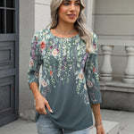 Zeagoo 3/4 Length Sleeve Women Tops Blouses
