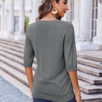 Zeagoo Loose Short Sleeve Tunic Tops Crochet Knit Pullover Sweater