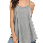 Women Tank Tops Summer Spaghetti Strap Cami Top Shirt Loose Flowy Cotton Racerback Blouses - Zeagoo (Us Only)