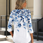 Zeagoo 3/4 Length Sleeve Tops Loose Fit Shirts Pleated Tunics