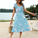 Zeagoo Women's Casual Dress Flutter Button Down Tiered Flowy Dress