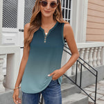 Zeagoo Loose Button Down V Neck Flowy Summer Tops