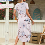 Zeagoo Maxi Dress with Pockets Short Sleeve Sundress