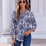 Zeagoo Button Down Shirts Dressy Floral Printed Blouse