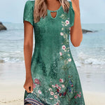 Zeagoo Women's Casual A-Line Dresses with Pockets Floral Tshirt Dress