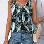 Zeagoo Tank Tops Loose Fit V Neck Ruched Sleeveless Tops