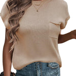Zeagoo Sleeveless Cape Sleeve Knit Ribbed Tank Tops
