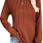 Zeagoo Women Long Sleeve Shirts Casual Pleated Tunic Blouses